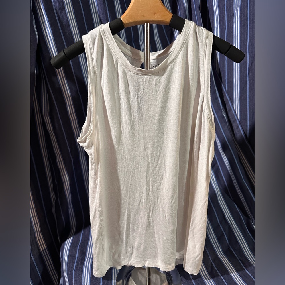Halogen White Sleeveless Muscle Tee